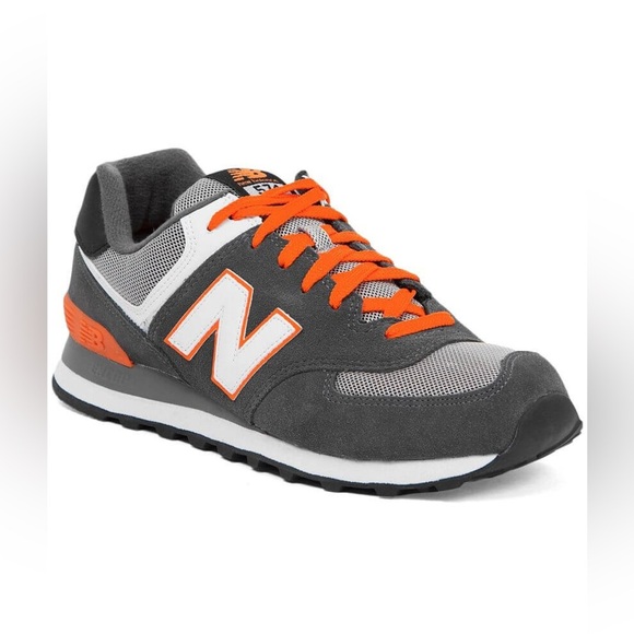 New Balance 574 Back Pack Low-top Gray/Orange Shoe/Sneaker | NEW/NEW in BOX!🧡🩶 - Picture 1 of 10